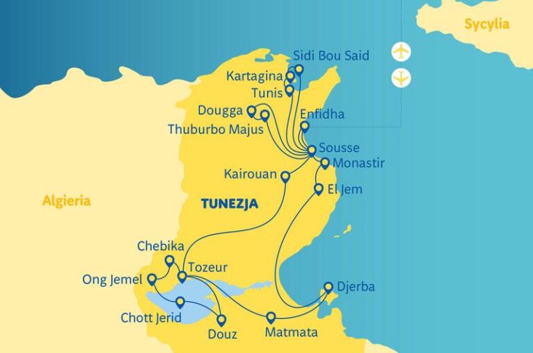 Czas lotu do Tunezji z Warszawy bez przesiadek – ile dokładnie potrwa podróż?