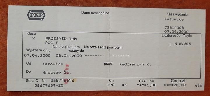 Symbole i oznaczenia na bilecie PKP