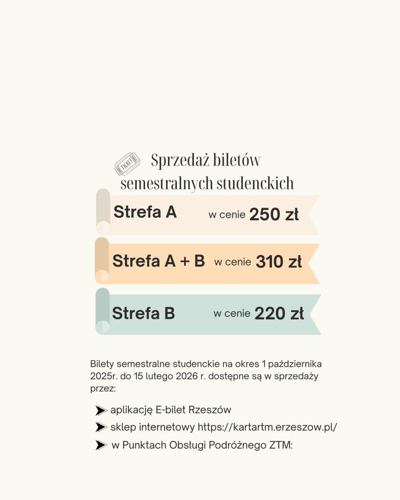 Koszt biletu semestralnego